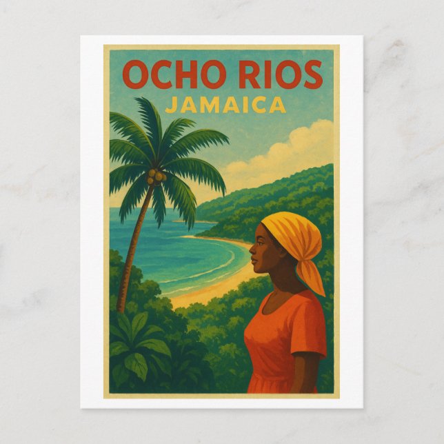 Vintage Travel Poster of Ocho Rios - Jamaica Postcard (Front)