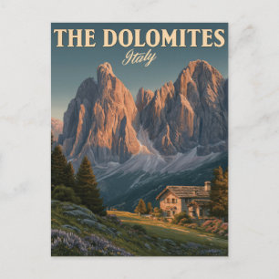 Vintage Travel Poster of the Dolomites in Italy Holiday Postcard