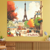 Vintage Travel Poster of the Paris Eifel Tower