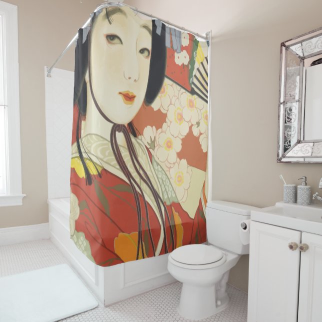 Vintage Travel Poster Osaka Japan Shower Curtain (In Situ)