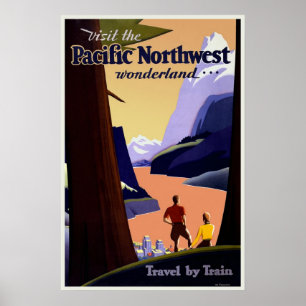 Vintage Travel Poster Pacific Northwest