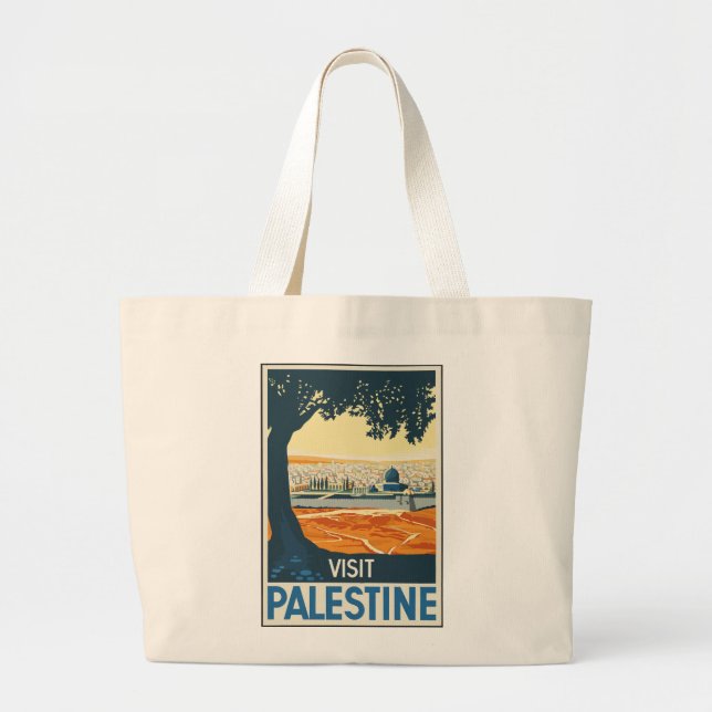 Vintage-Travel-Poster-Palestine Jumbo Tote Bag (Front)