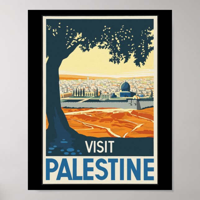 Vintage Travel Poster Palestine Painting (Front)