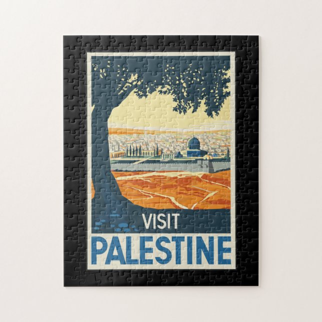 Vintage Travel Poster Palestine Painting Jigsaw Puzzle (Vertical)