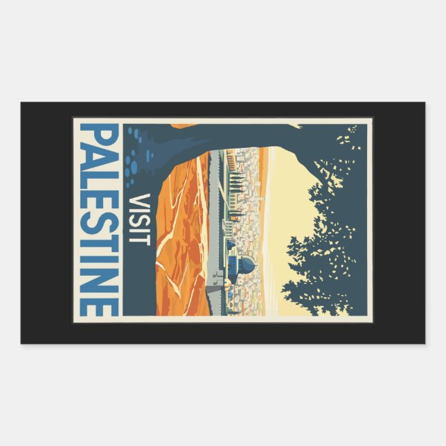 Vintage-Travel-Poster-Palestine Rectangular Sticker (Front)