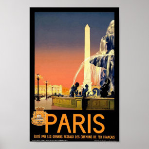 Vintage Travel Poster Paris France