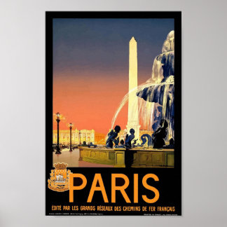 Vintage Travel Poster Paris France