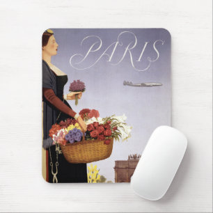 Vintage Travel Poster, Paris Via Constellation Mouse Mat