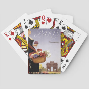 Vintage Travel Poster, Paris Via Constellation Playing Cards