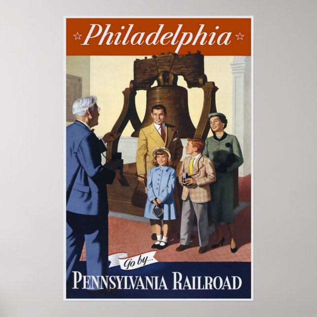 Vintage Travel Poster Philadelphia Railroad (Front)