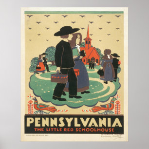 Vintage Travel Poster Promoting Pennsylvania