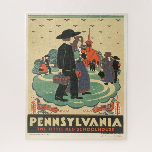 Vintage Travel Poster Promoting Pennsylvania Jigsaw Puzzle (Vertical)