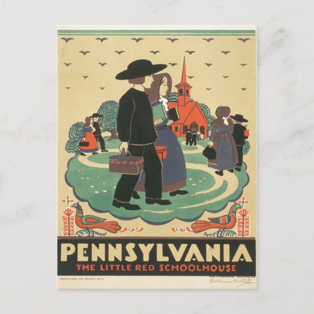 Vintage Travel Poster Promoting Pennsylvania Postcard (Front)