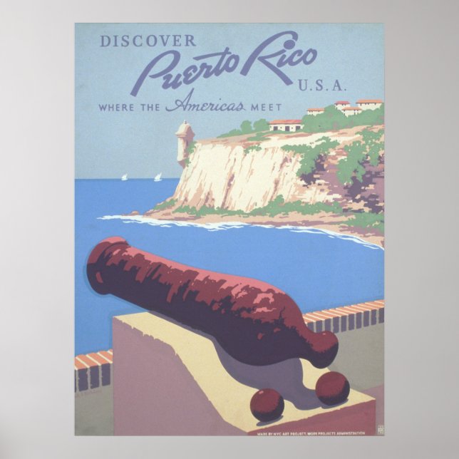 Vintage Travel Poster Promoting Puerto Rico (Front)