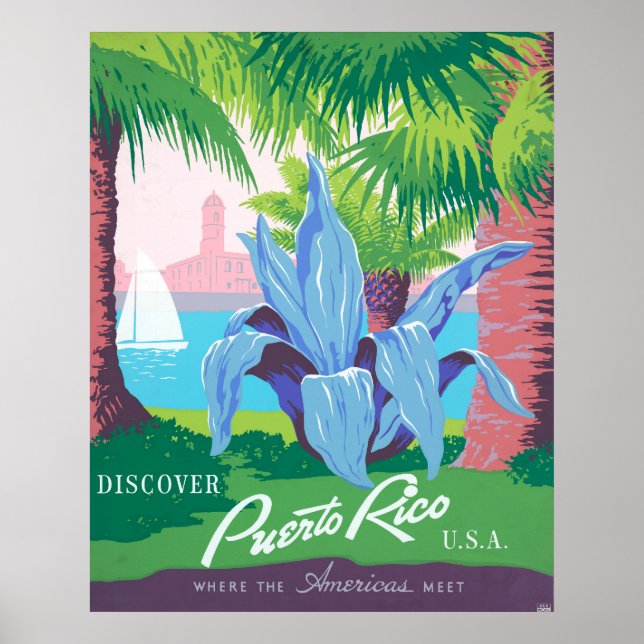 Vintage Travel Poster Promoting Puerto Rico 2 (Front)