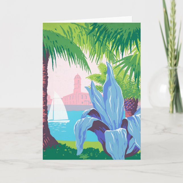 Vintage Travel Poster Promoting Puerto Rico 2 Card (Front)