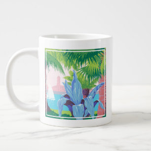 Vintage Travel Poster Promoting Puerto Rico 2 Large Coffee Mug