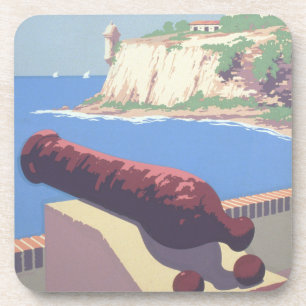 Vintage Travel Poster Promoting Puerto Rico Coaster