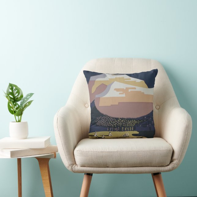 Vintage Travel Poster Promoting Travel To Montana Cushion (Chair)