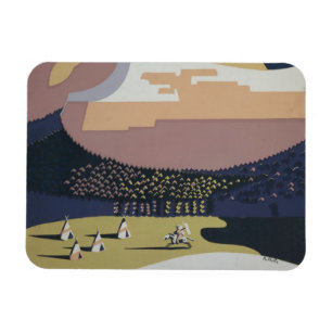 Vintage Travel Poster Promoting Travel To Montana Magnet