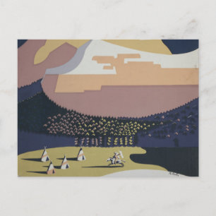 Vintage Travel Poster Promoting Travel To Montana Postcard