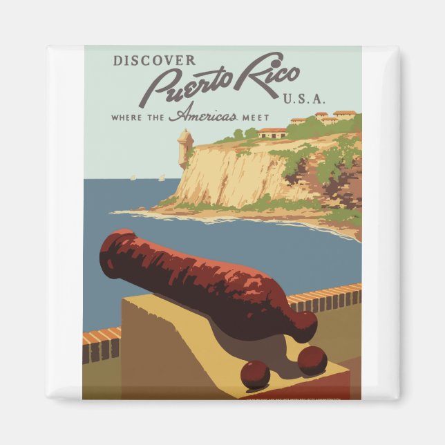 Vintage-Travel-Poster-Puerto Rico Magnet (Front)