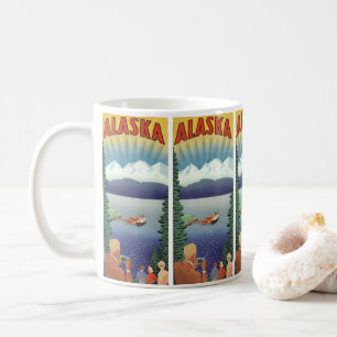 Vintage Travel Poster, Scenic Alaska Landscape Coffee Mug