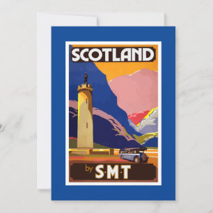 Vintage Travel Poster Scotland Painting Holiday Card