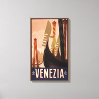 Vintage Travel Poster Showing A Canal In Venice