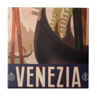 Vintage Travel Poster Showing A Canal In Venice