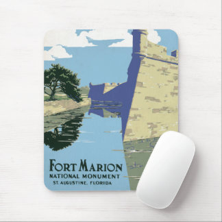 Vintage Travel Poster Showing Fort Marion Mouse Mat