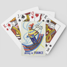 Vintage Travel Poster Skiing In France