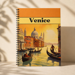 Vintage Travel Poster Style Grand Canal Italy Notebook