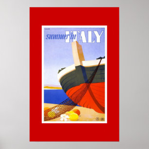 Vintage Travel Poster Summer In Italy