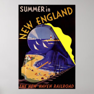 Vintage Travel Poster / Summer in New England