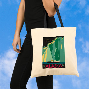 Vintage Travel Poster, Taku Glacier, Alaska Tote Bag