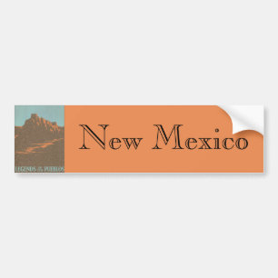 Vintage Travel Poster, Taos Pueblos, New Mexico Bumper Sticker