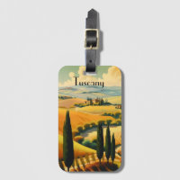 Vintage Travel Poster Tuscany countryside