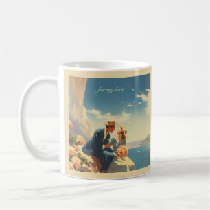 Vintage Travel Poster, Valentine customisable Coffee Mug