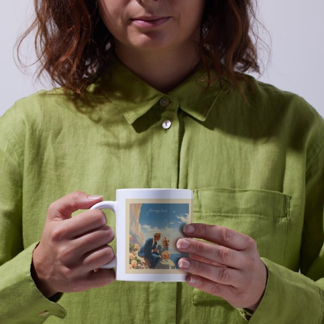Vintage Travel Poster, Valentine customisable Coffee Mug (Creator Uploaded)