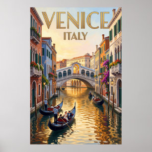 Vintage Travel Poster Venice Wall Art