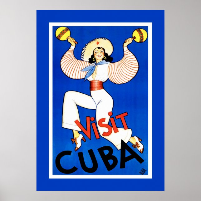 Vintage Travel Poster " Visit Cuba" (Front)