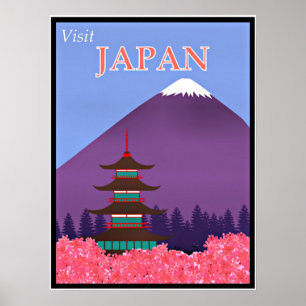 Vintage travel poster, Visit Japan Poster