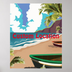 Vintage Travel Poster with Custom Location