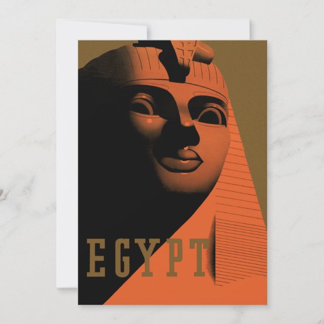 Vintage Travel Poster with Sphinx, Egypt, Africa (Front)