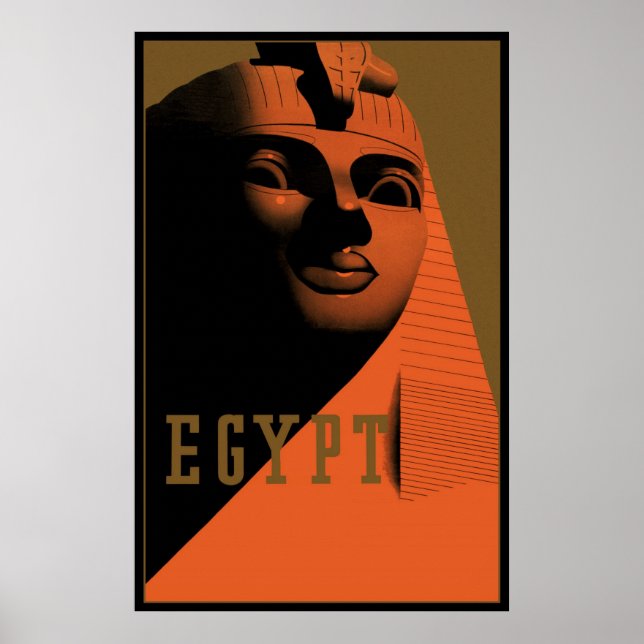 Vintage Travel Poster with Sphinx, Egypt, Africa (Front)