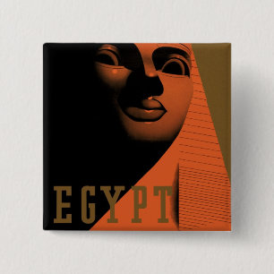 Vintage Travel Poster with Sphinx, Egypt, Africa 15 Cm Square Badge