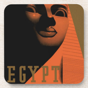 Vintage Travel Poster with Sphinx, Egypt, Africa Coaster