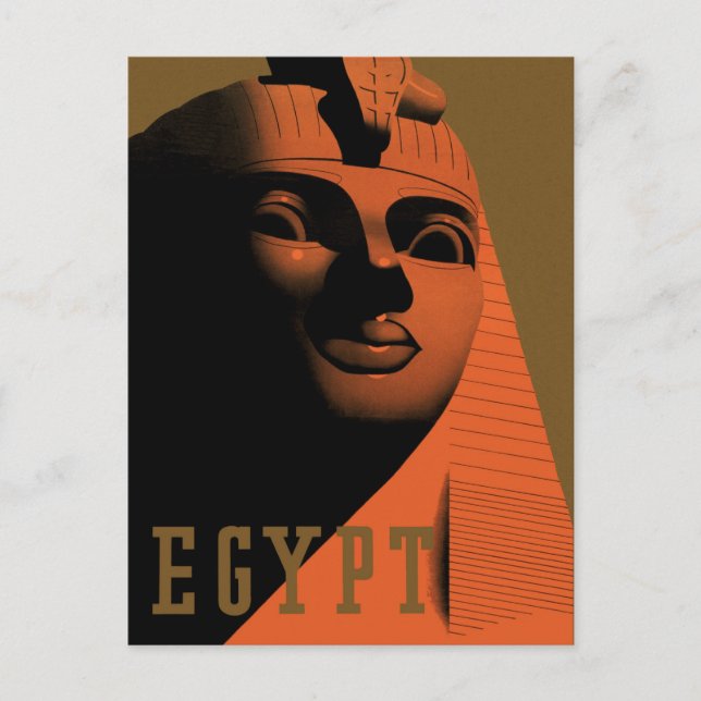 Vintage Travel Poster with Sphinx, Egypt, Africa Postcard (Front)