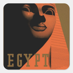 Vintage Travel Poster with Sphinx, Egypt, Africa Square Sticker